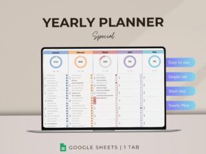 12-Month Yearly Planner Google Sheets Template — 🍰 🥂 stay inspired all year long