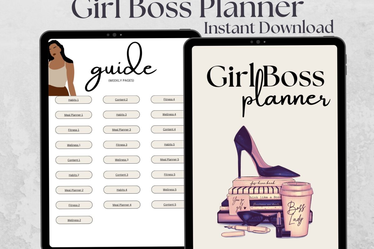 🎨 💎 2024 Girl Boss Planner — Hyperlinked Digital GoodNotes Planner | secret to staying productive