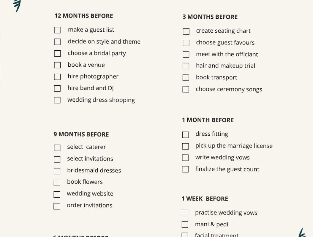📝 📅 2024 Wedding Planner Checklist Printable | no-stress tracker