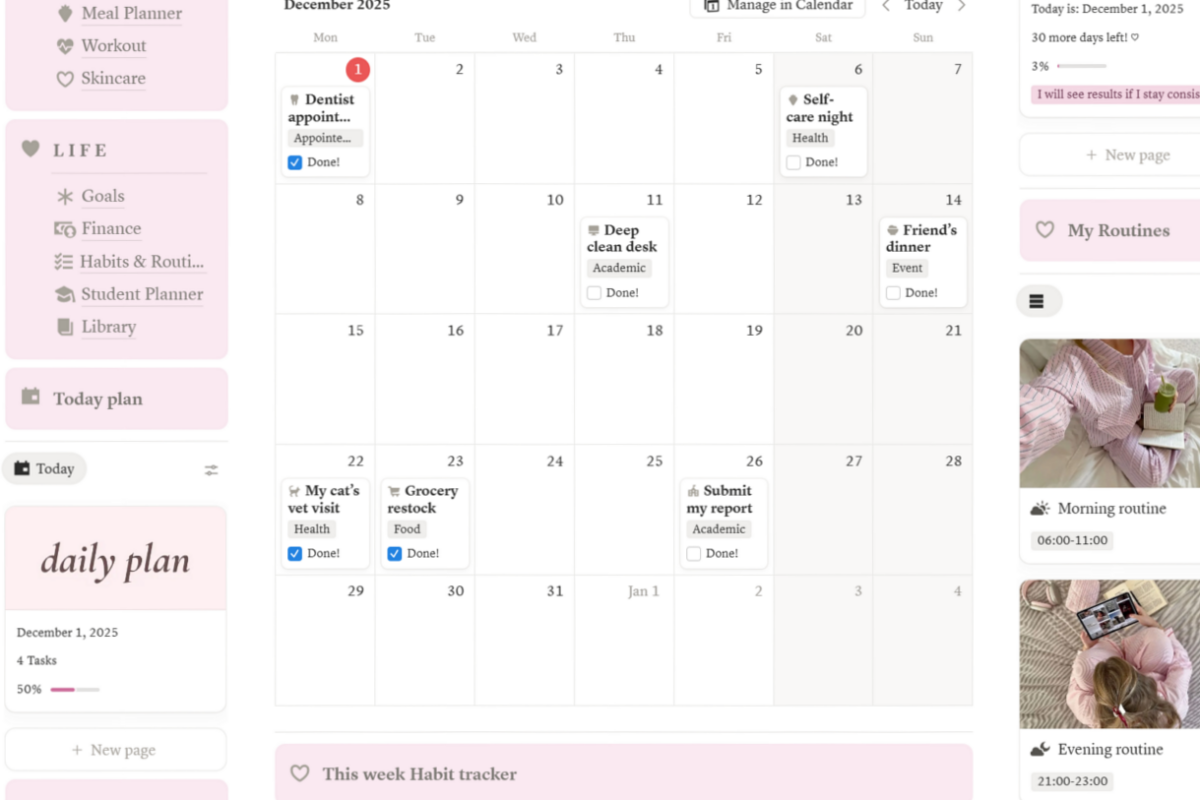 ☁️ ☁️ 2026 efficiency hack: 2026 Glow Up Planner | Aesthetic Notion Template for That Girl Era