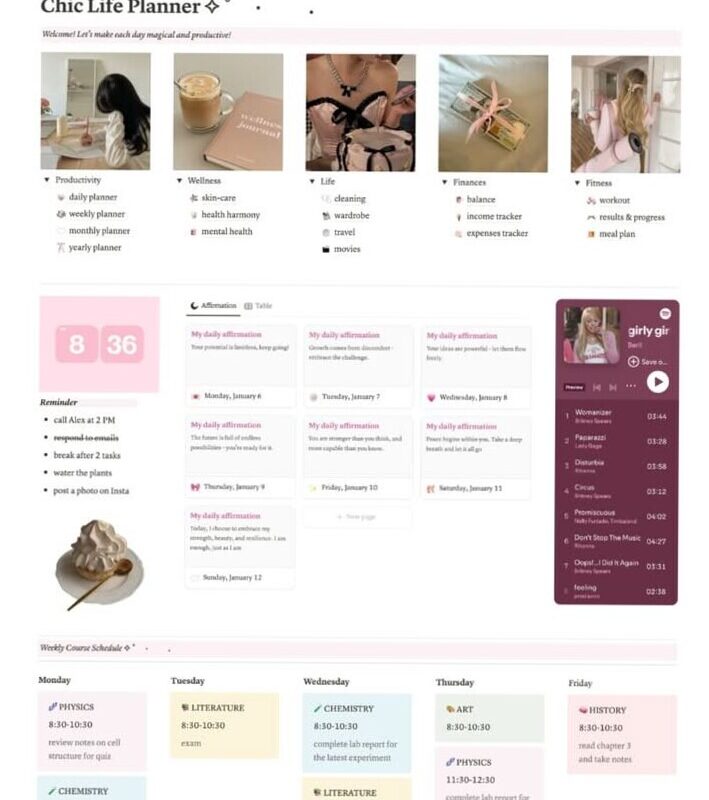2026 Notion Life Planner Template — Ultimate Girl Aesthetic All-In-One Planner — 🖇️ 📌 pro digital dashboard