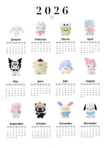 2026 Sanrio Calendar — Digital Design & Creative Planner Assets — 🥂 💍 stay inspired all year long