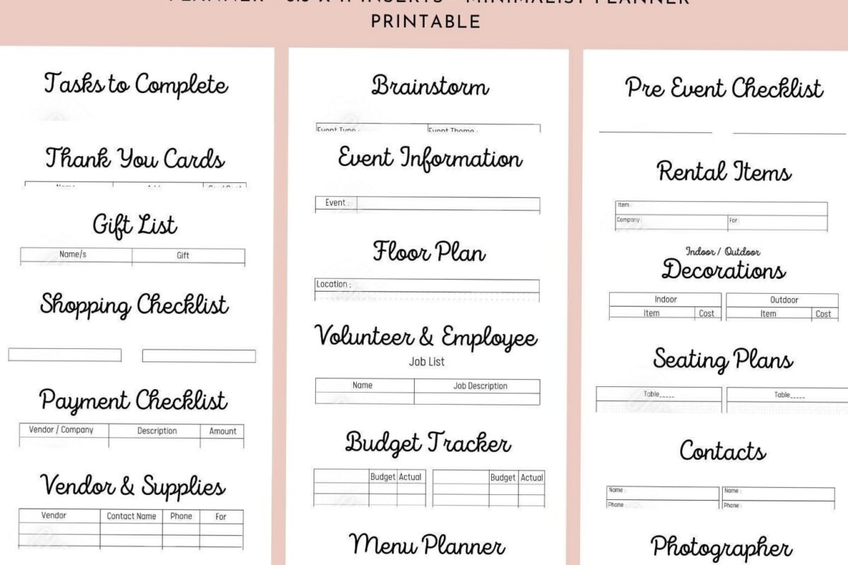 23-Page Printable Event & Wedding Planner — 🤍 ✨ stay inspired all year long