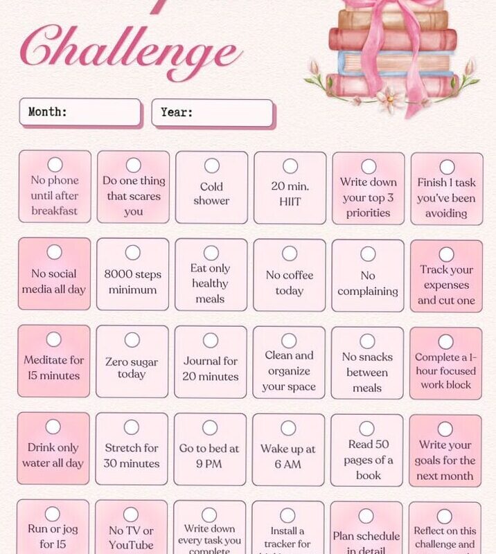 30-Day Discipline Challenge Tracker | Self Improvement Planner — 🖇️ 📌 no-stress tracker