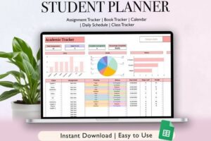 🎀 🌿 Academic Planner Spreadsheet for Google Sheets | pro digital dashboard