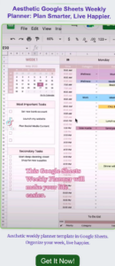 Aesthetic Google Sheets Weekly Planner: Plan Smarter, Live Happier Budget Tracker — 🖇️ 📁 ultimate printable checklist