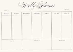 🤍 🕯️ Aesthetic Weekly Planner | Digital Design & Creative Assets | dream life manifestation