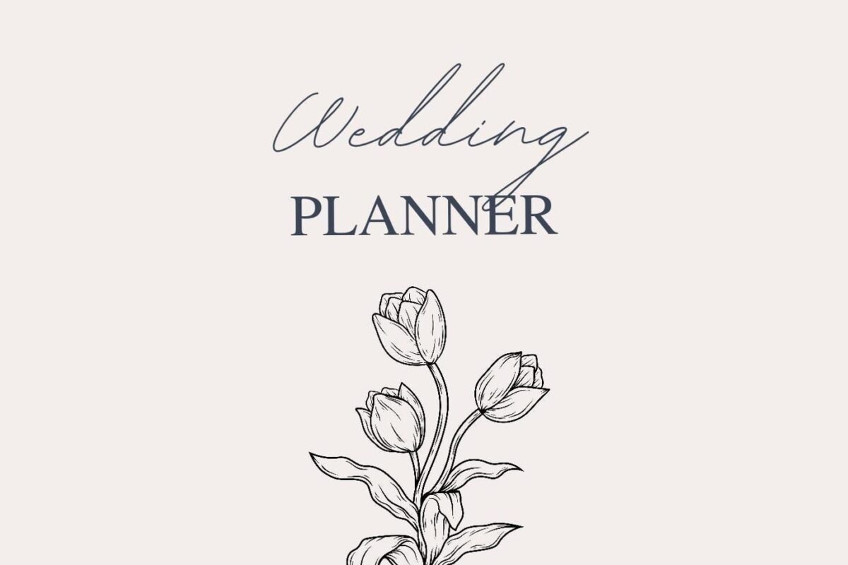📊 📝 Beige Floral Wedding Planner Stationery Design | dream life manifestation