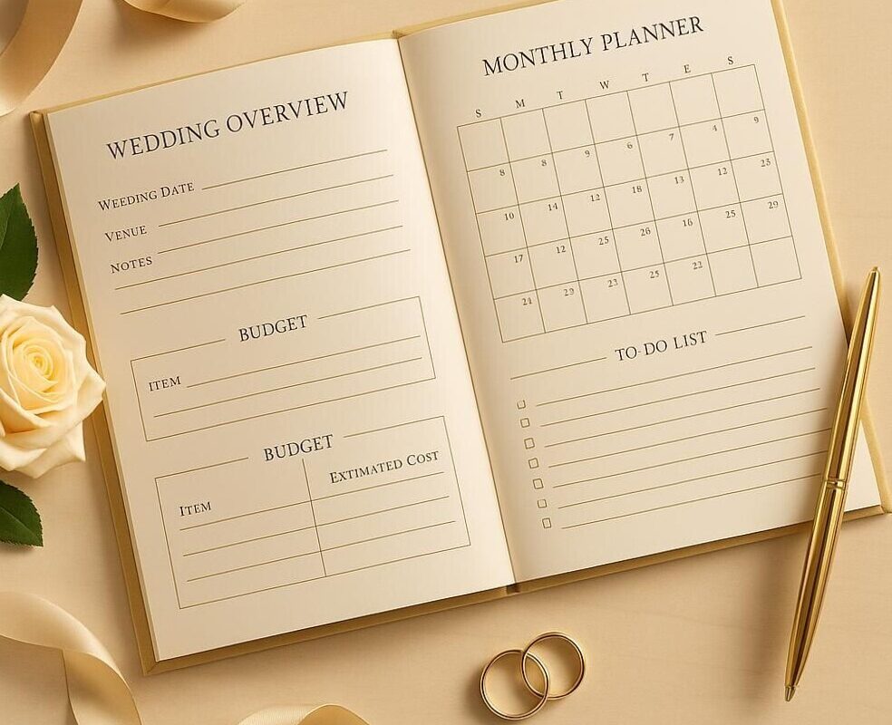 🌈 🪄 Beige Gold Wedding Planner — 60 Page Ceremony & Reception Binder (PDF) | secret to staying productive
