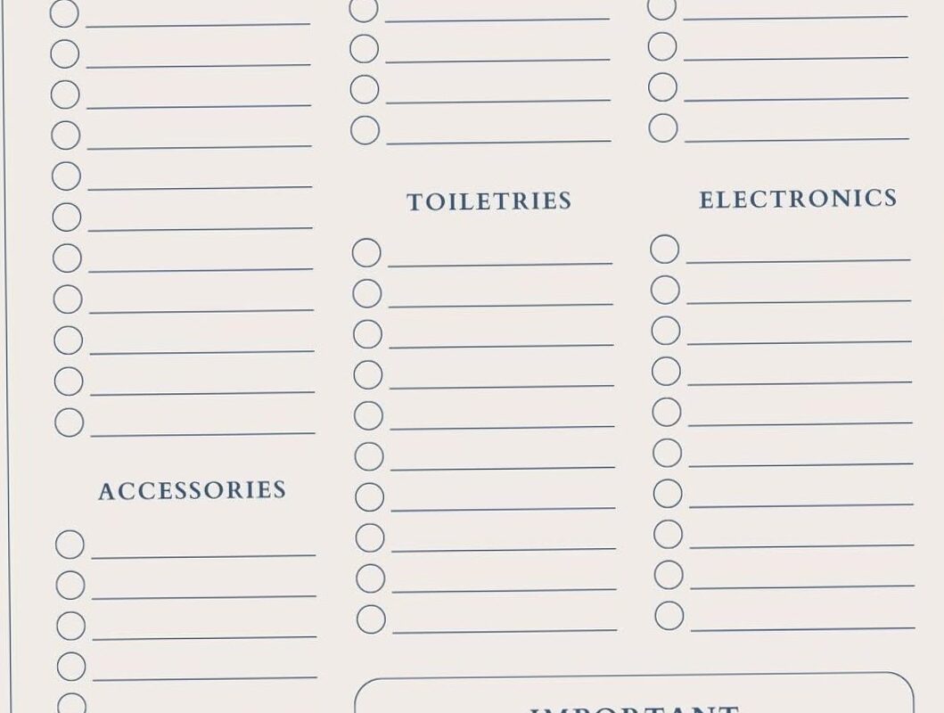 💍 💌 Blank Travel Packing List Template for Digital Design & Planners — Romanticize Your Routine | secret to staying productive