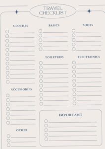 💍 💌 Blank Travel Packing List Template for Digital Design & Planners — Romanticize Your Routine | secret to staying productive