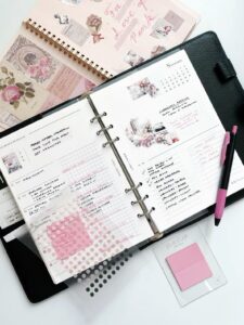 🤍 ✨ Blush Pink A5 Weekly Planner Spread Design | dream life manifestation