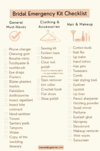 💍 🍰 Bridal Emergency Kit Essentials for Your Big Day | ultimate printable checklist