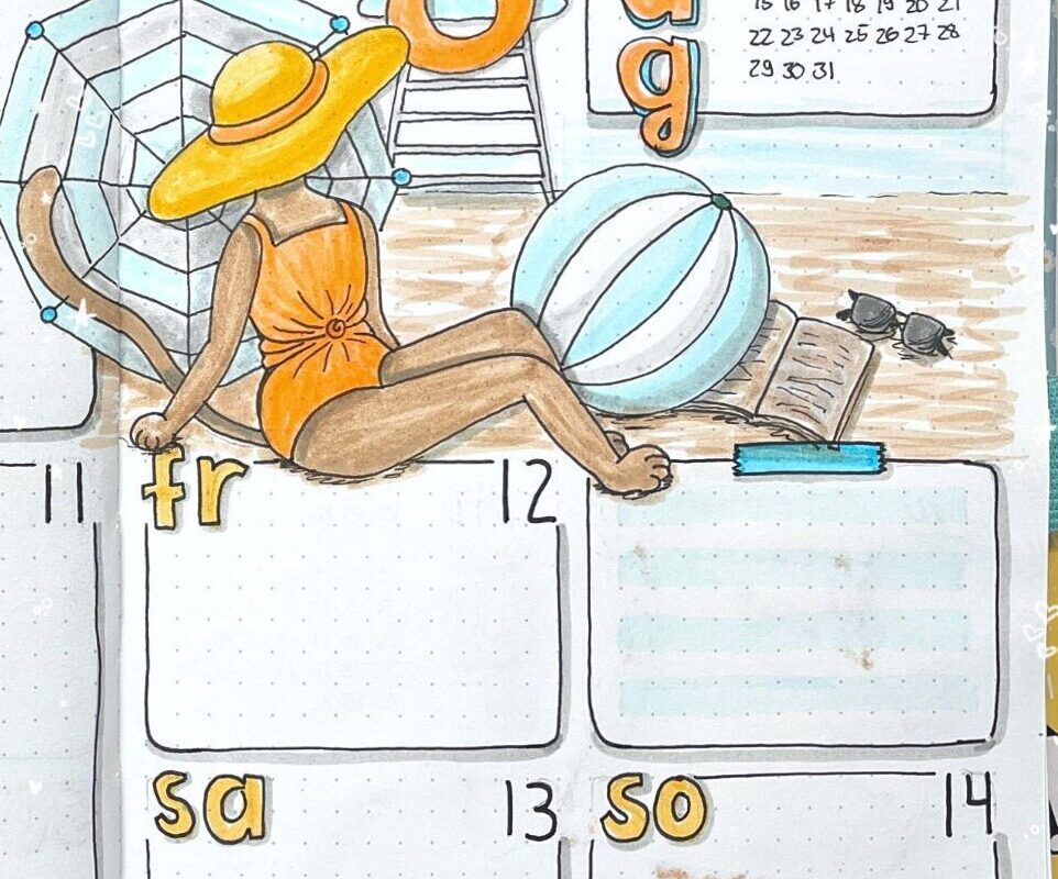 📝 📅 Bullet Journal August 2022 — VW T1 Urlaub | romanticize your routine