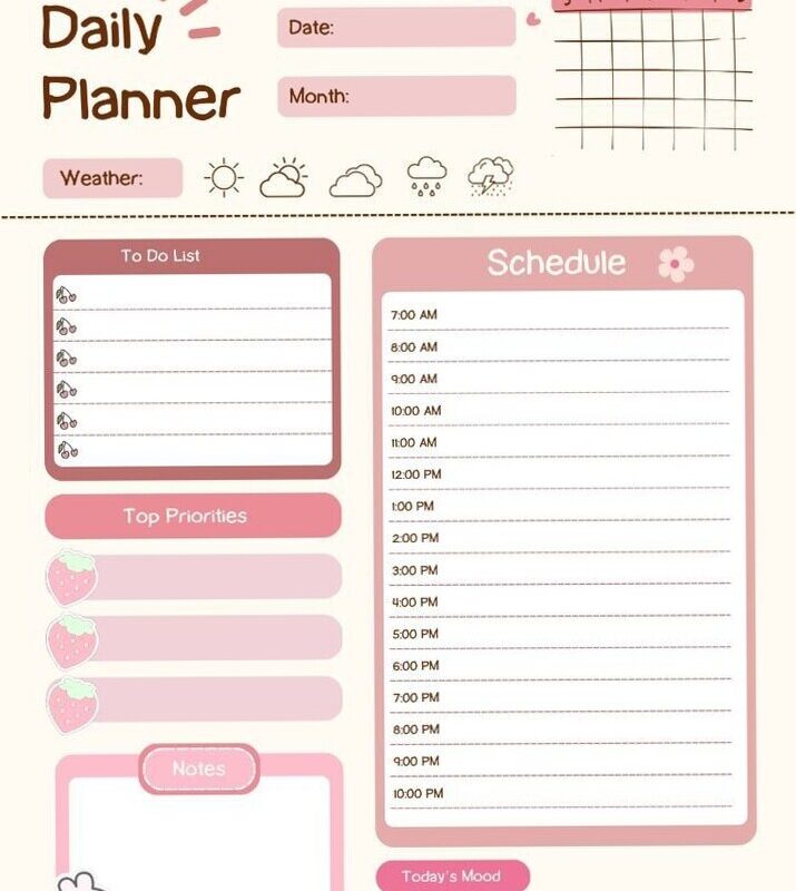 🎀 🕯️ Bullet Journal Daily Planner | Creative Digital Templates | romanticize your routine