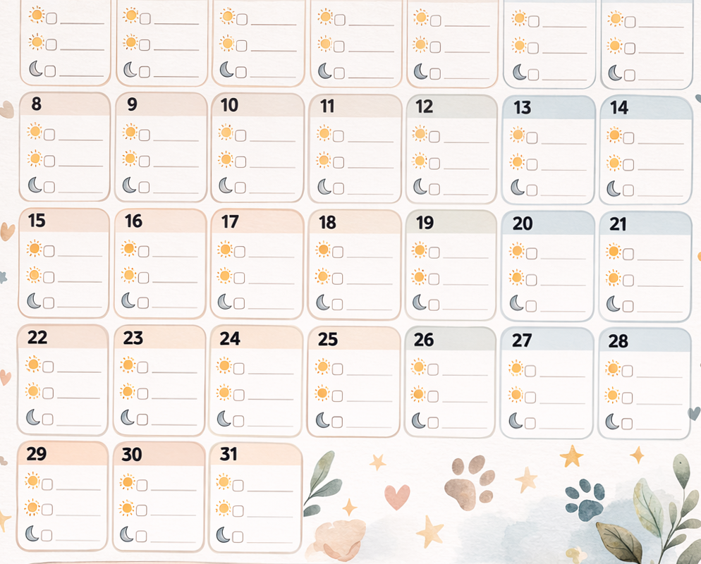 ☁️ 🕯️ Calendário Miau — Design Digital Criativo | romanticize your routine
