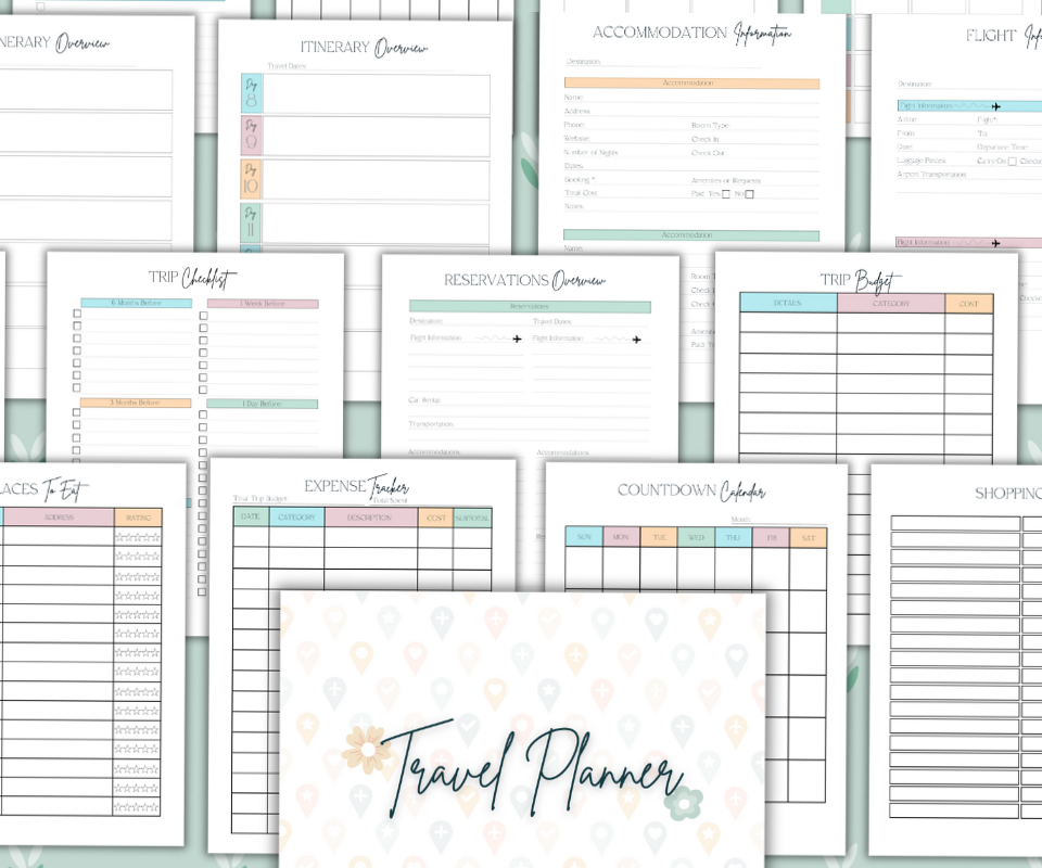 Car Trip Planner Bundle — Adventure & Minimal Travel Design — 💌 🥂 dream life manifestation