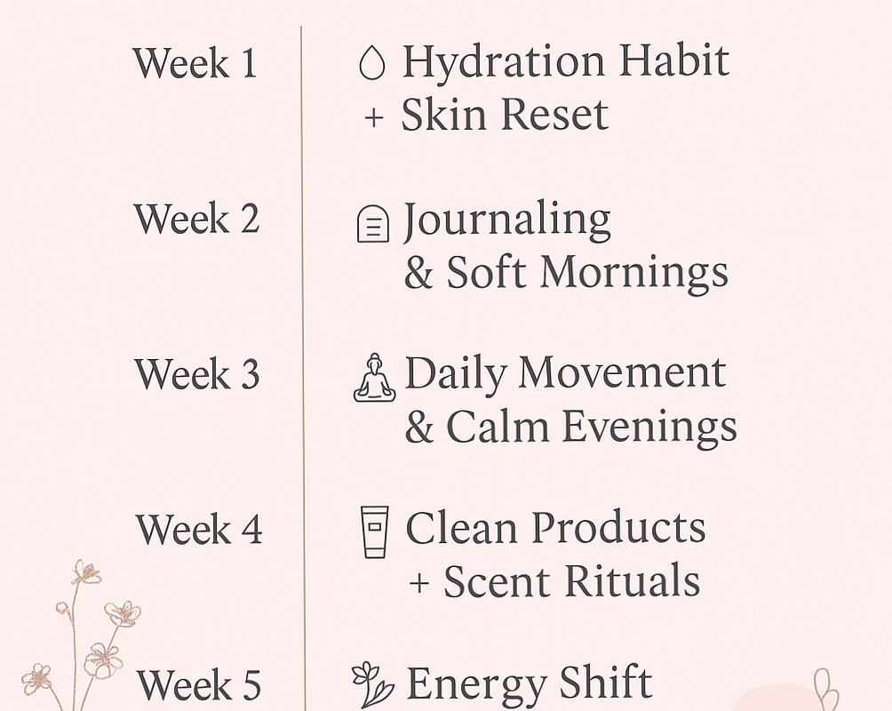 Clean Girl Glow-Up | 5-Week Soft Life Ritual Plan — ✨ 🎀 romanticize your routine