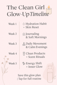 Clean Girl Glow-Up | 5-Week Soft Life Ritual Plan — ✨ 🎀 romanticize your routine