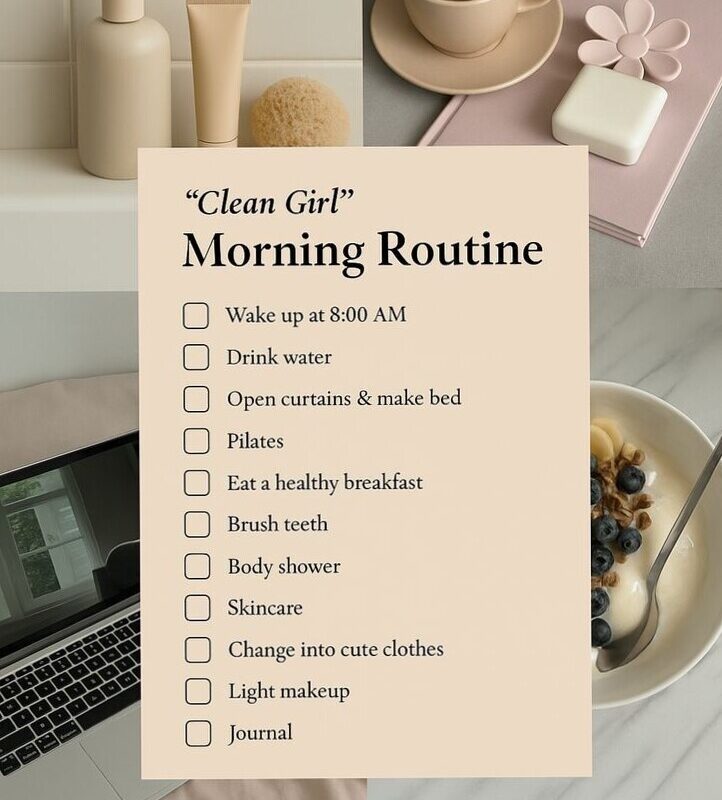 📅 📊 Clean Girl Morning Routine for Digital Design & Creative Planners | romanticize your routine