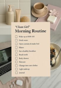 Clean Girl Morning Routine | Digital Design 🦓🌸 — 🌿 🎀 romanticize your routine