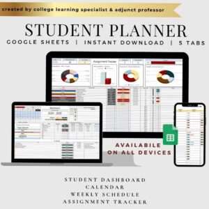 College Student Planner Spreadsheet | Google Sheets Assignment Tracker — 📍 🎨 seamless organization hack