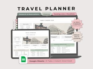 📁 📁 Comprehensive Travel Planner Google Sheets Template for Seamless Vacation Planning | stay inspired all year long