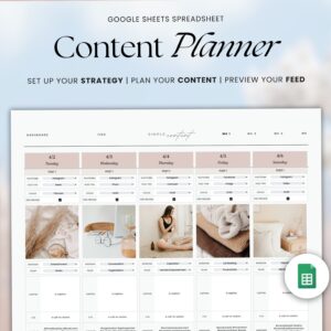 Content Planner Spreadsheet | Aesthetic TikTok & Social Media Calendar Template — 🍰 🍰 only tool for life admin