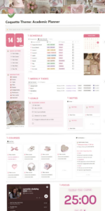 Coquette Academic Planner Notion Template — 🎨 💎 2026 efficiency hack