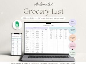 🤍 🕯️ Create Your Perfect Weekly Meal Plan with Google Sheets Grocery Templates | romanticize your routine