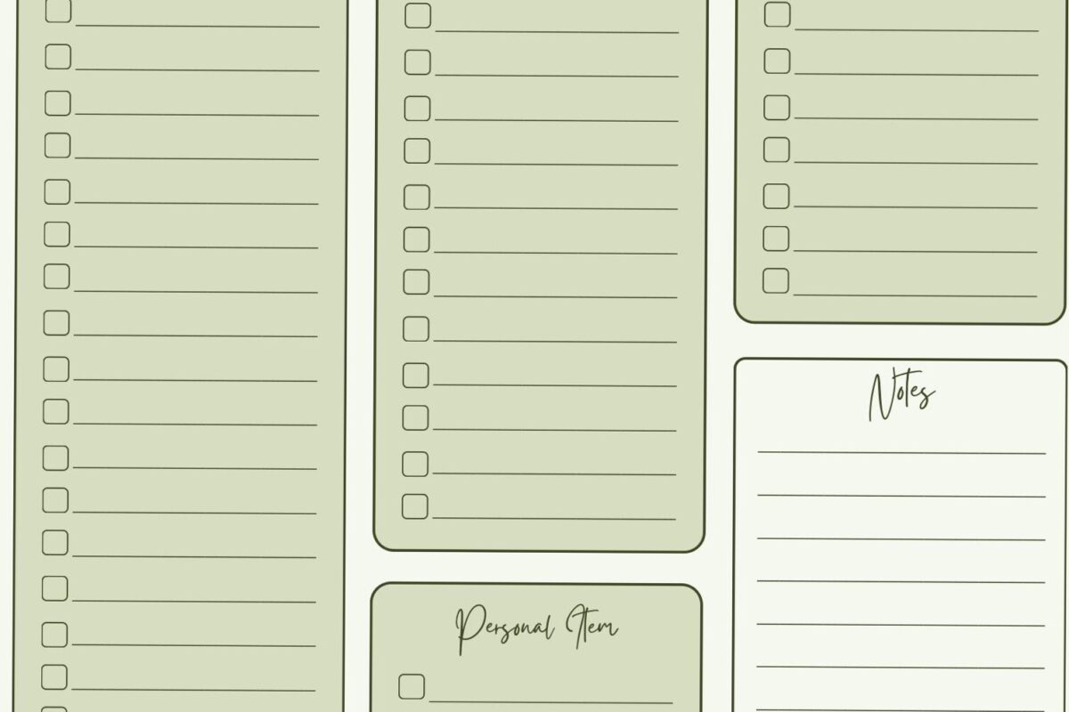 ✨ 🌿 Customizable Travel Planner Bundle — Etsy Printable Green | essential planning guide