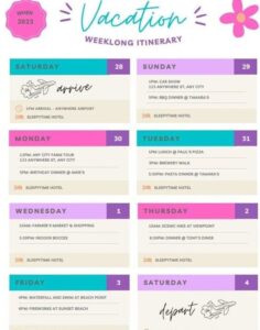 Customizable Vacation Itinerary Planner — Romanticize Your Routine — 📌 📝 essential planning guide
