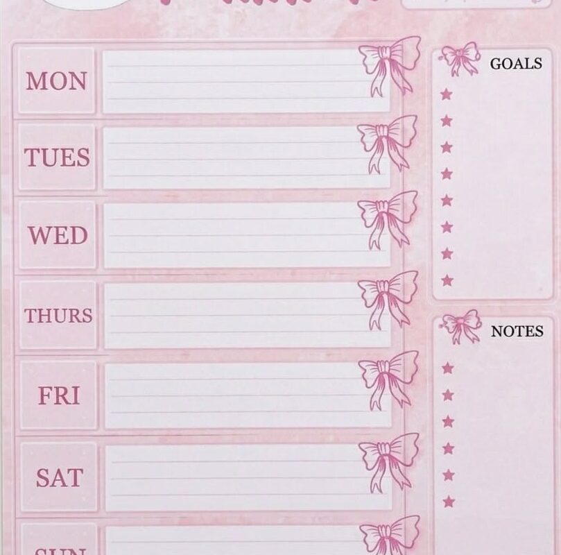 🖌️ 💎 Cute Pink Weekly Planner Printable | A4 Aesthetic Planner | stay inspired all year long