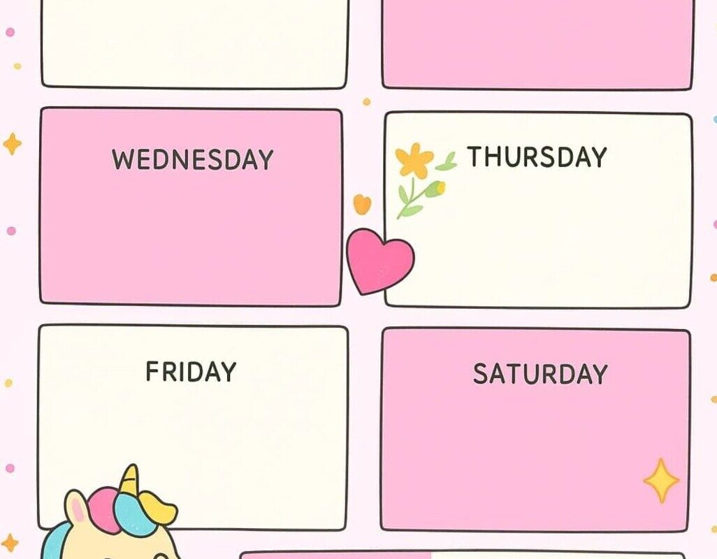 Cute Pink Weekly Planner Digital Template — ✨ ☁️ stay inspired all year long