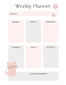 Cute Simple Kitty Planner for Mommies — 🌿 🎀 romanticize your routine