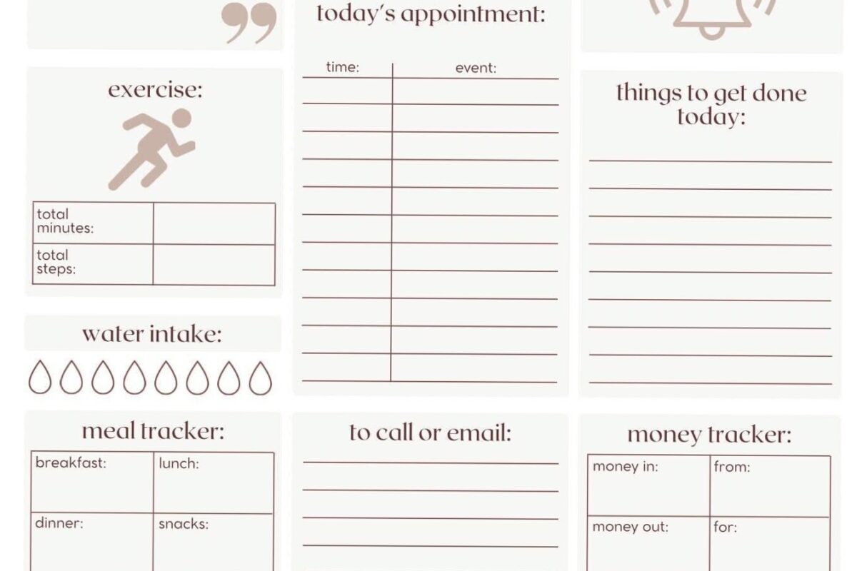 🎨 🖌️ Daily Planner Printables Free Aesthetic Design | dream life manifestation