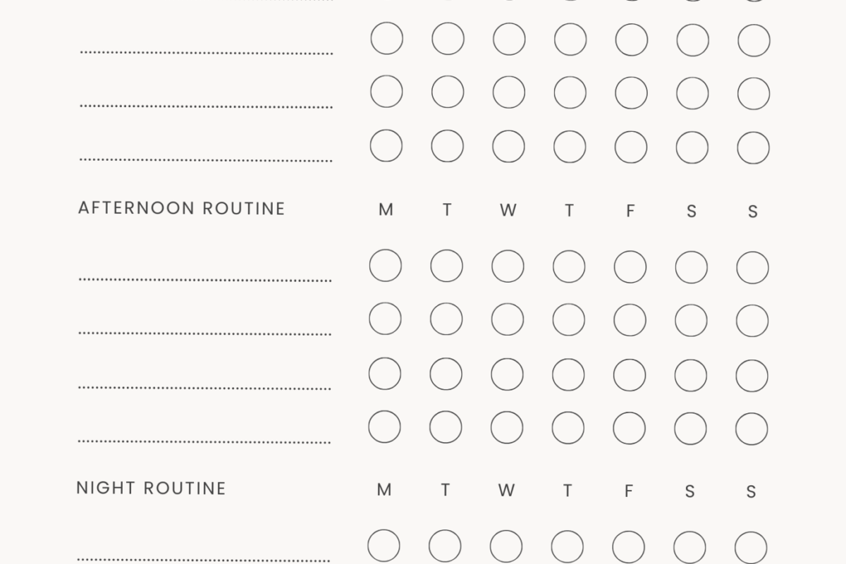 🪄 🌈 Daily Routine Tracker for Time Management | Digital Planner Asset | no-stress tracker