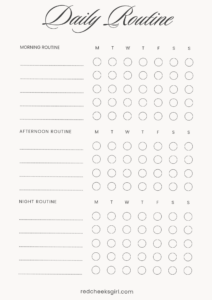 🪄 🌈 Daily Routine Tracker for Time Management | Digital Planner Asset | no-stress tracker