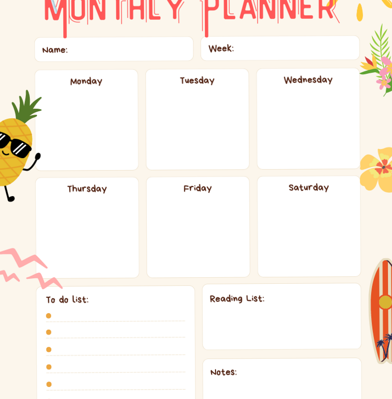 👰 🌸 Digital Monthly Planner — Creative Design Asset | dream life manifestation