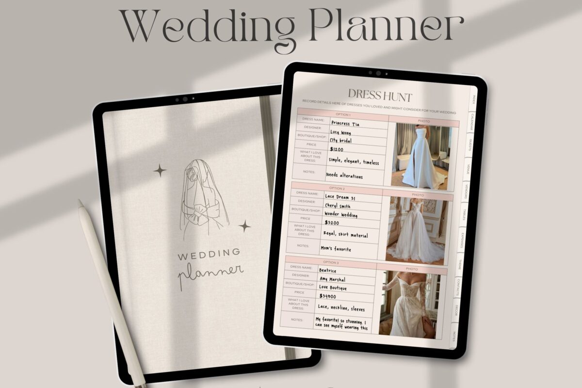 Digital Wedding Planner | Goodnotes iPad & Itinerary Design — 💍 🍰 ultimate printable checklist