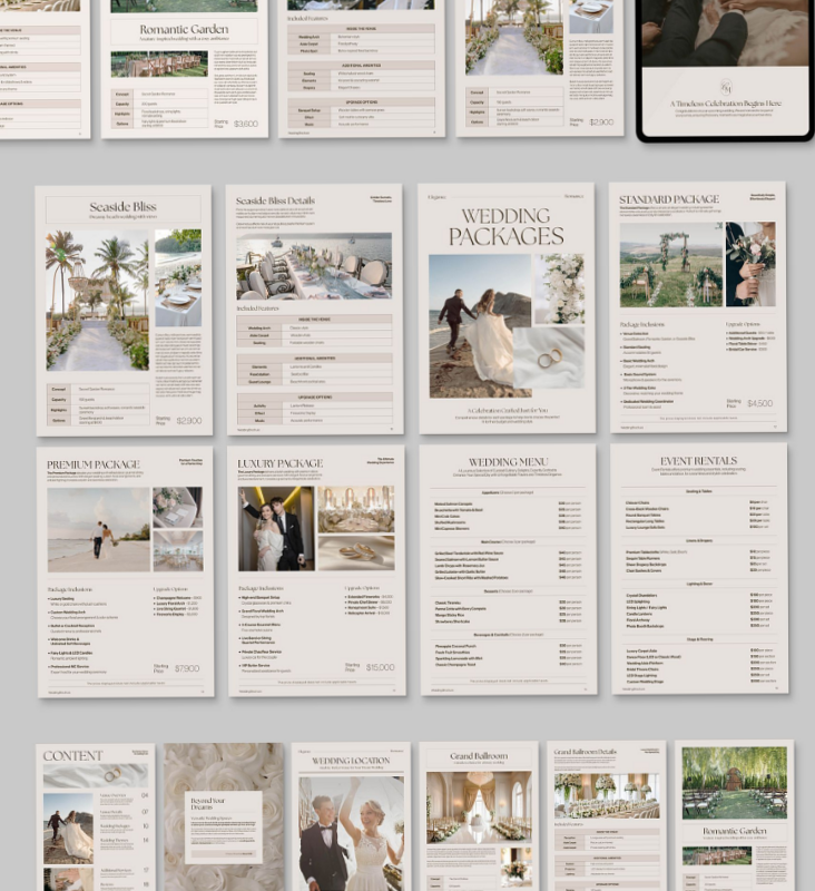 🥂 🍰 Digital Wedding Venue Brochure Templates for Canva & InDesign | stay inspired all year long
