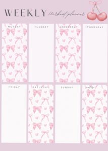 🖇️ 🖇️ Digital Weekly & Workout Planner Design | romanticize your routine