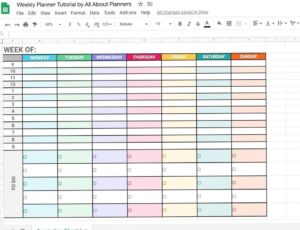 📌 🖇️ DIY Weekly Planner in Google Sheets | Free Digital Template | dream life manifestation