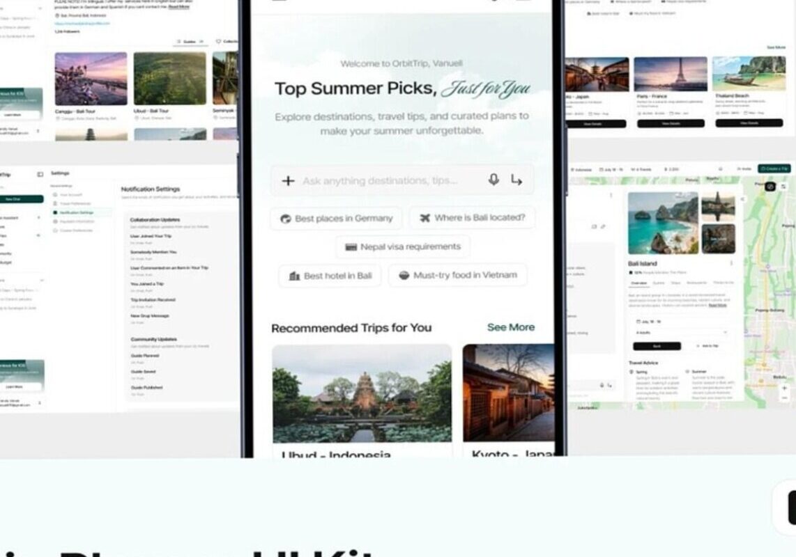☁️ ✨ dream life manifestation: AI Trip Planner Web App UI Kit for Digital Designers