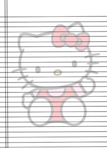 ☁️ 🌿 dream life manifestation: Black Line Hello Kitty Sheet — Digital Design Planner Asset