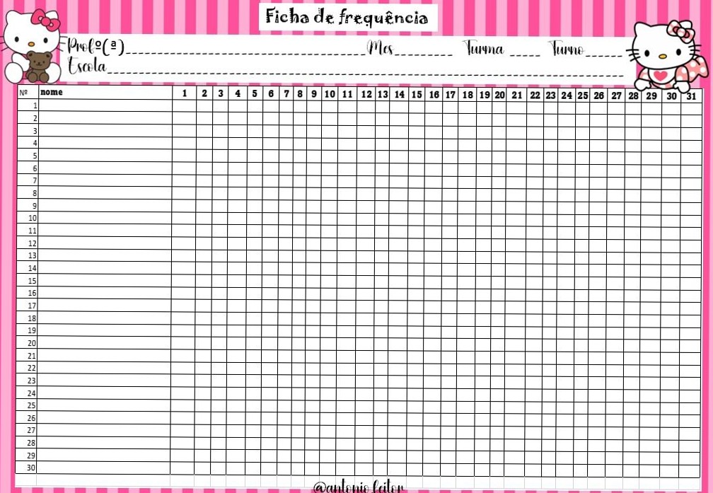 ☁️ 🕯️ dream life manifestation: Ficha de Frequência | Design Digital e Organização Criativa