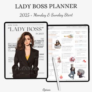 💌 💌 dream life manifestation: LADY BOSS 2025 Digital Planner | Self-Care & Creativity in GoodNotes