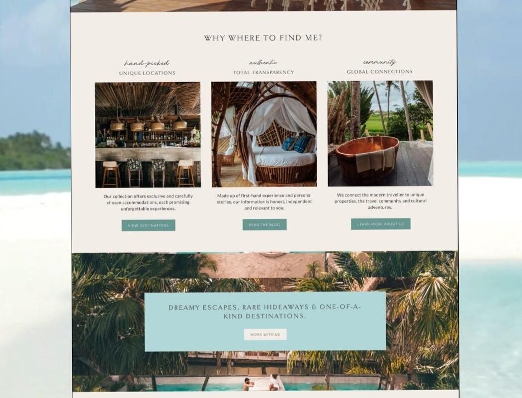 🪄 🪄 dream life manifestation: Luxury Travel Planner Website Design | Digital Elegance