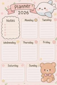 💌 💍 dream life manifestation: Must-Have 2026 Aesthetic Planner Template – Cute & Cozy Organizing Design