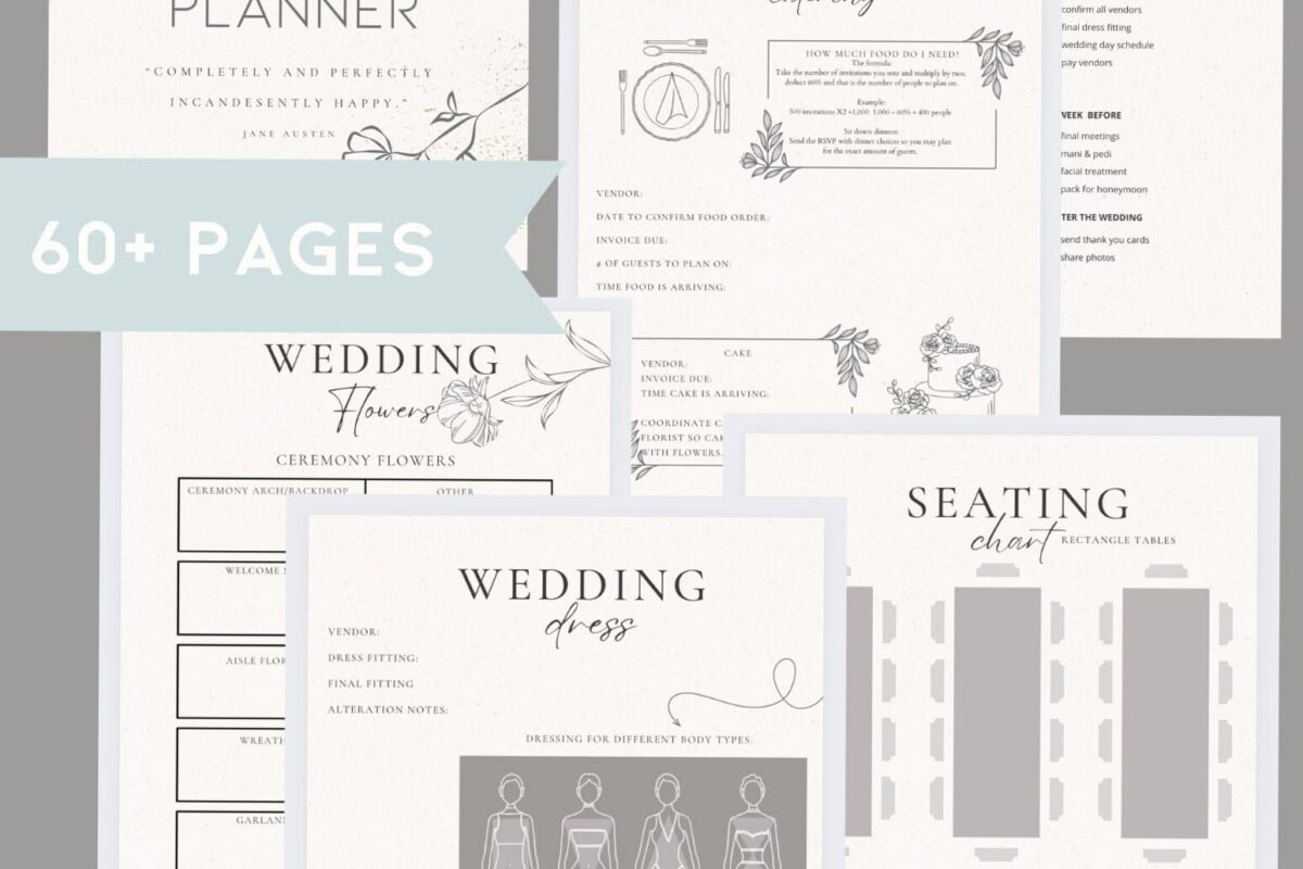 ☁️ ☁️ dream life manifestation: Plan Your Perfect Wedding with This Elegant Planner Printable